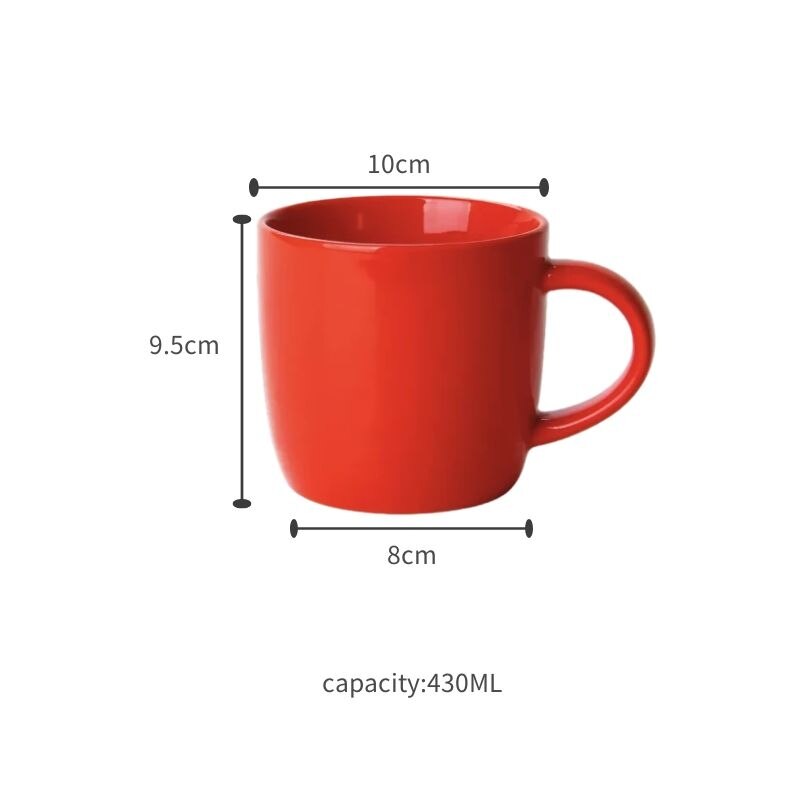 Tasse à Cappuccino en céramique, tasse à café Latte, tasse d&#39;eau créative pour le bureau à domicile, tasse à lait pour le petit déjeuner, vaisselle de cuisine: Rouge