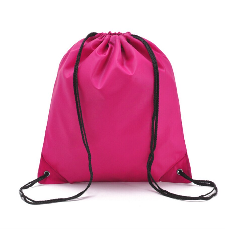 Sports Waterproof Drawstring Bags String Bag Printed Backpack Pull Rope Men Female Oxford Gym Casual Bag: Rose Red