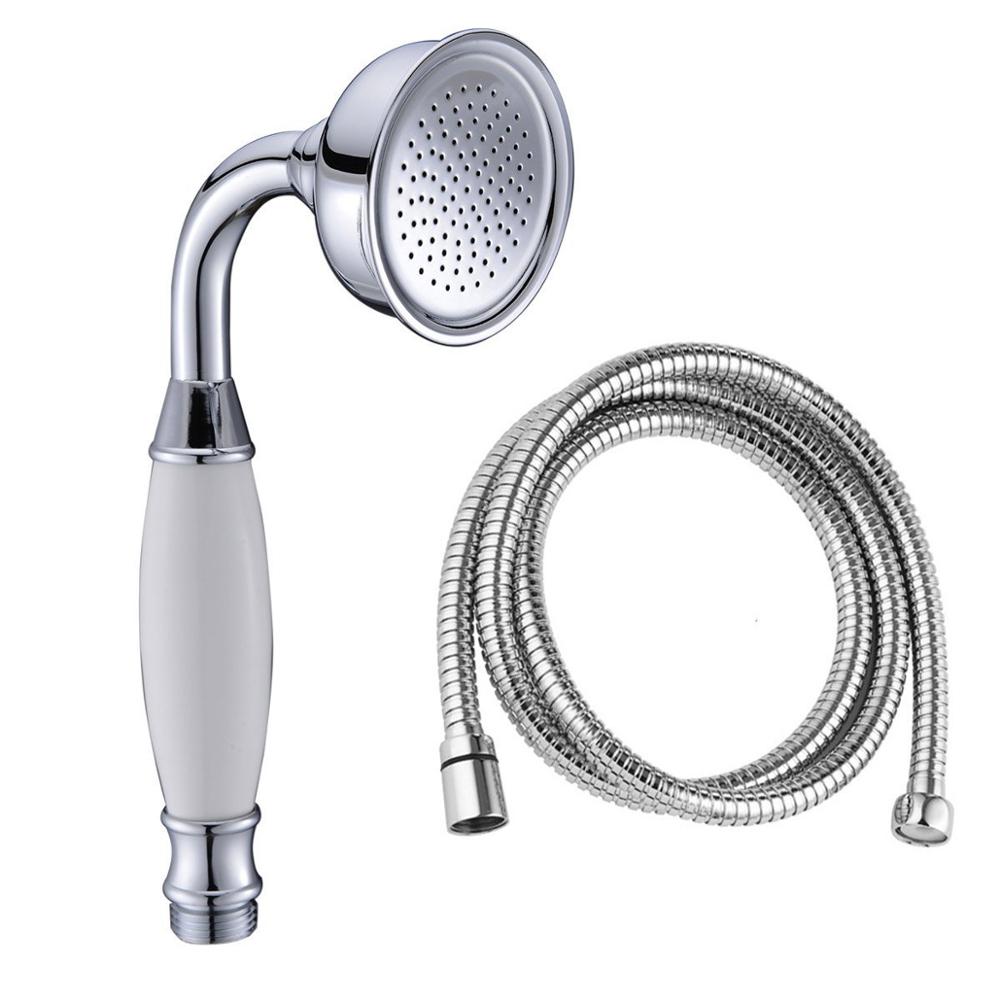 Traditional Victorian Handheld Shower Head with Ceramic Handle and 1.5m hose 03-029