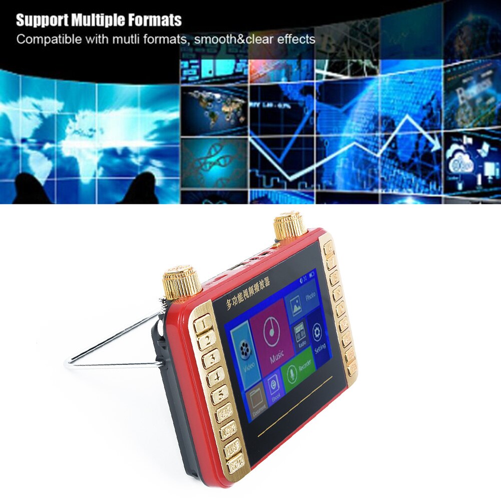 4.3" HD Screen MP3 Player - Music, Video, Recorder, FM Radio with Stand & Case