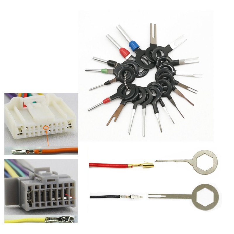Bilstift udtrækker terminal fjernelse værktøj ejector kit ledninger crimp stik aftrækker stik reparation håndværktøj tilbehør
