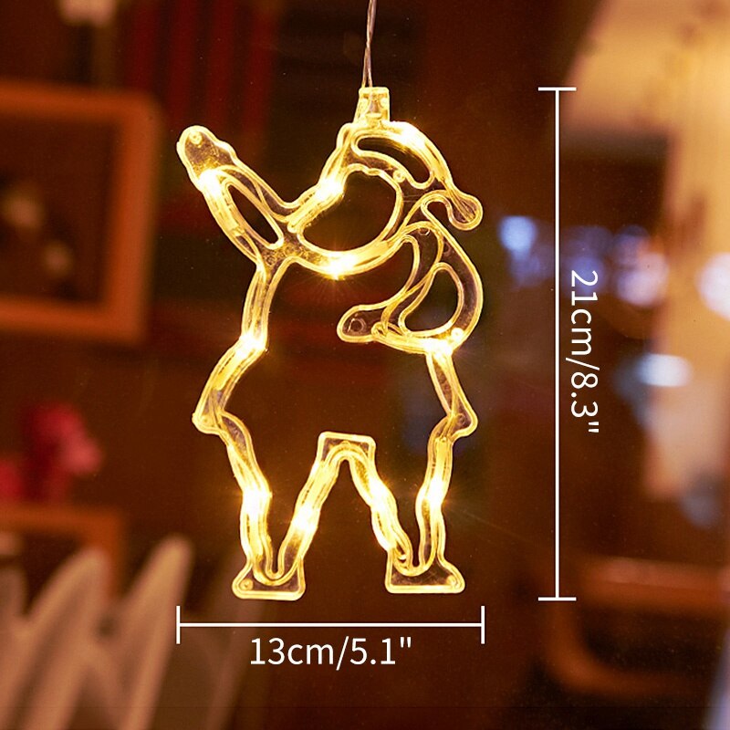 Christmas Snowfake Bell Lights Festoon Led String Lights Star Garland on Window Curtain Tree Decoration Halloween Wedding Light: Santa Claus
