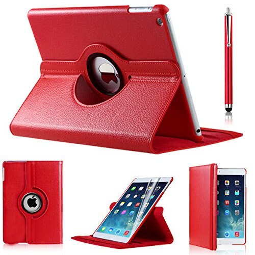 Étui en cuir rotatif à 360 degrés pour apple ipad air 1 air 2 5 6 ipad 9.7 a1822 a1823 a1893 coque funda: Rouge