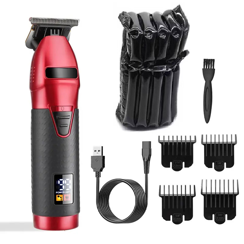 0 mm Null Professioneller Haarschneider für Männer, Bart- und Haarschneidemaschine, elektrisch, Profi Barbier, kabellose Haarschneidemaschine, wiederaufladbar: Silber