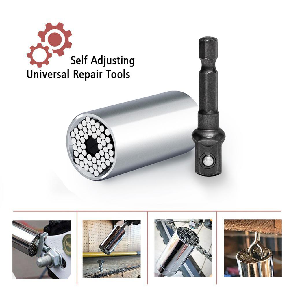 Universele Socket 2 Stuk/set Universele Verstelbare Koppel Ratchet Dopsleutel Set Spanner Multifunctionele Hand Tool Set