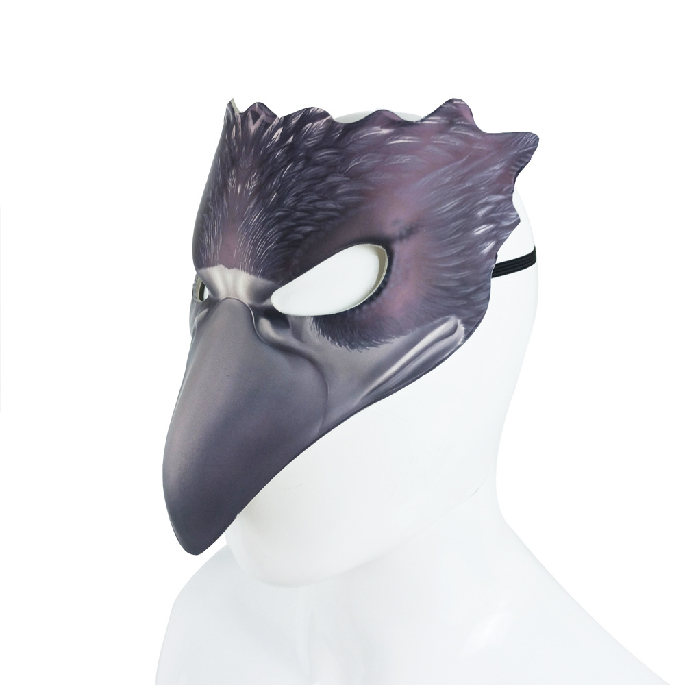 Masque d'oiseau de fantaisie, masade Tim, costume d'Halloween, vêtements de sauna, cosplay, fête, déguisement, corbeau, aigle, phénix, couvre-visage, accessoires: Beige