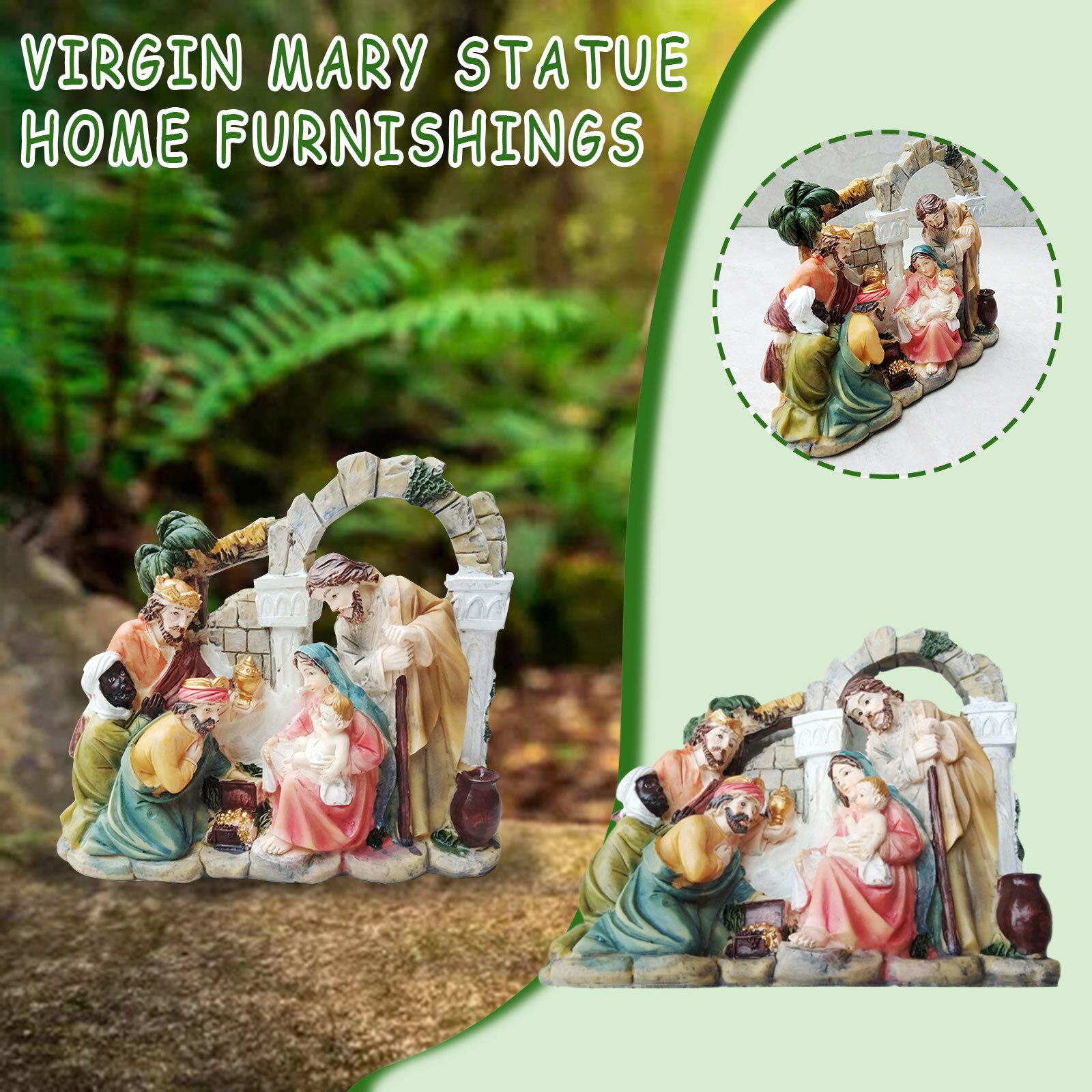 4 # Kerststal Ornament Heerlijke Verbazingwekkende Hars Standbeeld Van De Maagd Maria Van De Kerststal Kribbe Religieuze Serie Home Decoratie