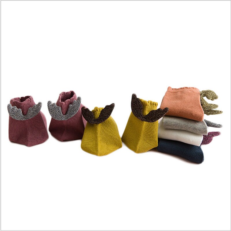 Skarpetki dla niemowląt ze skrzydłami anioła skarpetki dla dzieci z bawełny dla dzieci solidne urocze skarpetki 1-8 lat