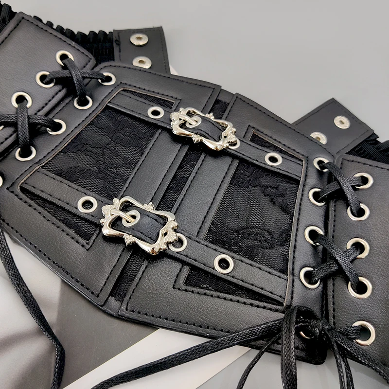 Plus size elástico rendas espartilho cintos para mulheres ampla estiramento cummerbunds feminino goth punk vestido espartilho cinto grande cintura branca