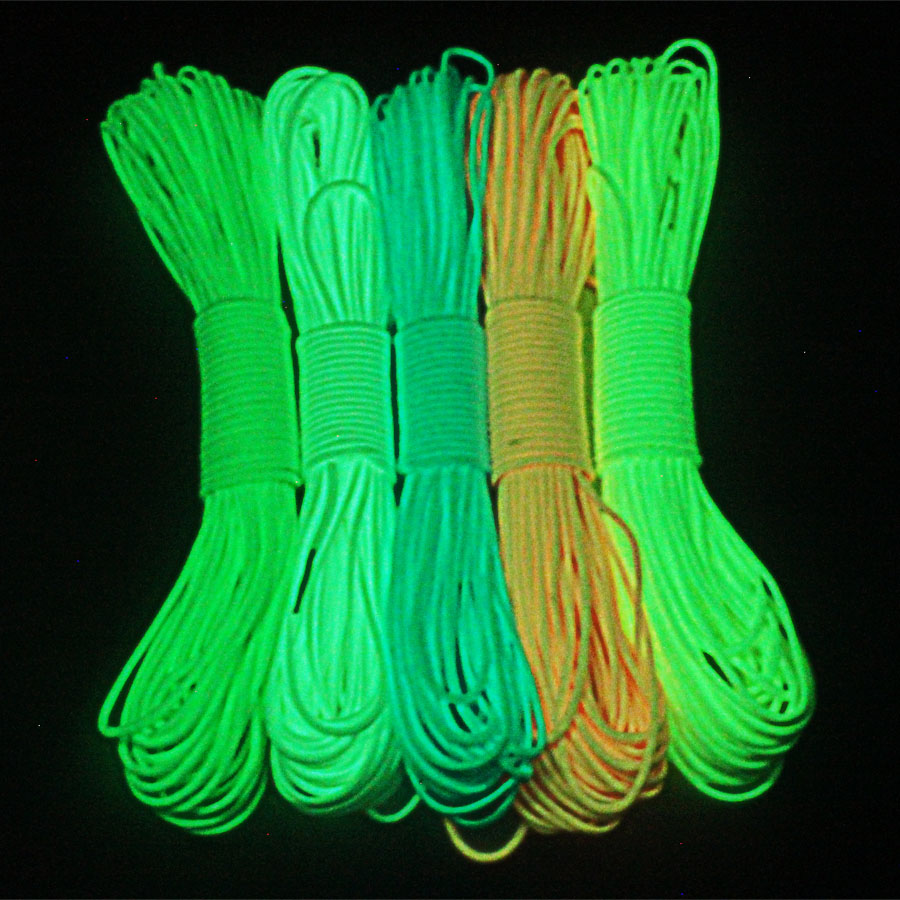 Paracord 550lb 9 Strand 5 colors Glow In Dark Paracord 100feet 4mm 550 paracord