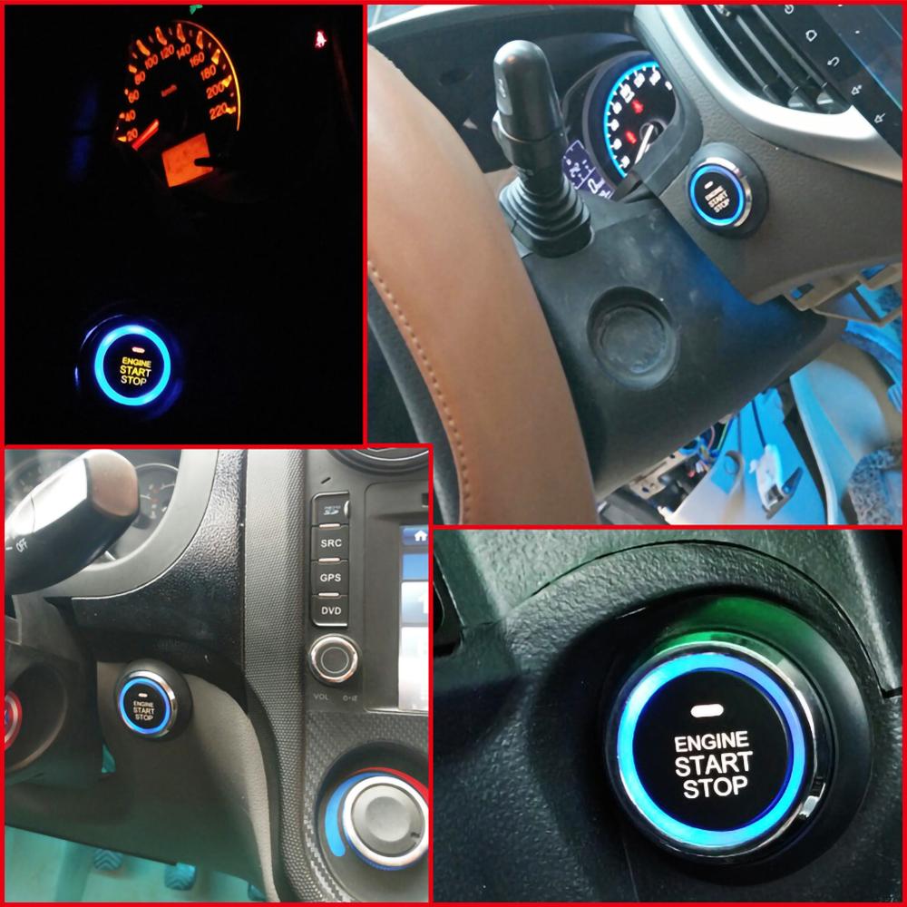 12V Car Smart Alarm System Push Engine Start Stop Button Lock Ignition Immobilizer with Remote Keyless Go Entry System