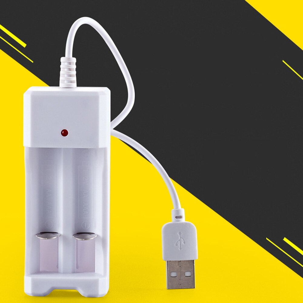 Usb Plug Batterij Oplader Wit 2 Slots Ac 110V 220V Dual Voor Aa/Aaa Opladen 3.7V Oplaadbare Li-Ion