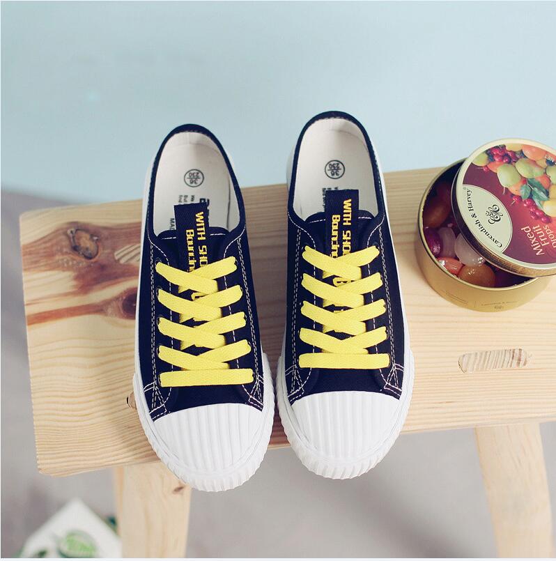 Chinela – chaussures en toile sans lacets pour femmes, semi-pantoufles d'été, baskets blanches plates en Vogue: black / 8