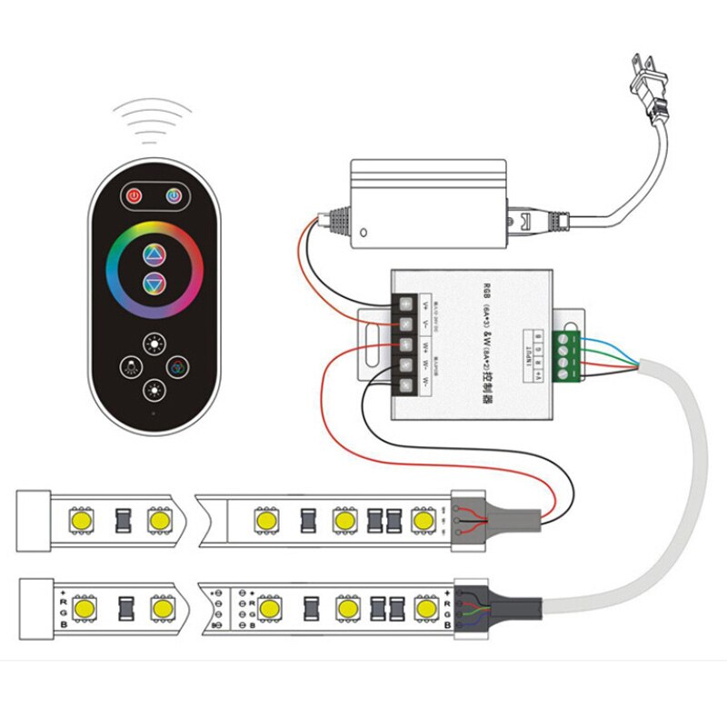 Led Controller Rgbw Contact Afstandsbediening Led Radio Frequentie Licht Strip Pwm High Power Led Lamp Controller