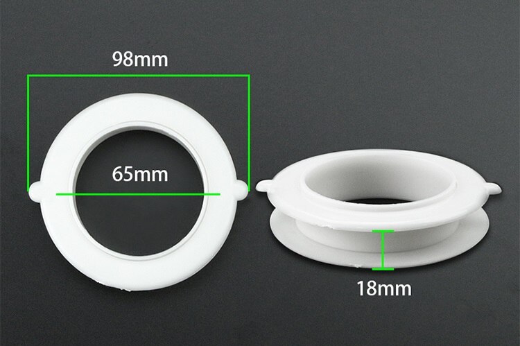 40 st vit plast uo genomföring möbel köksbadkar diskbänk skåp hålkåpa för avlopp: Kopplingsurtag 65mm