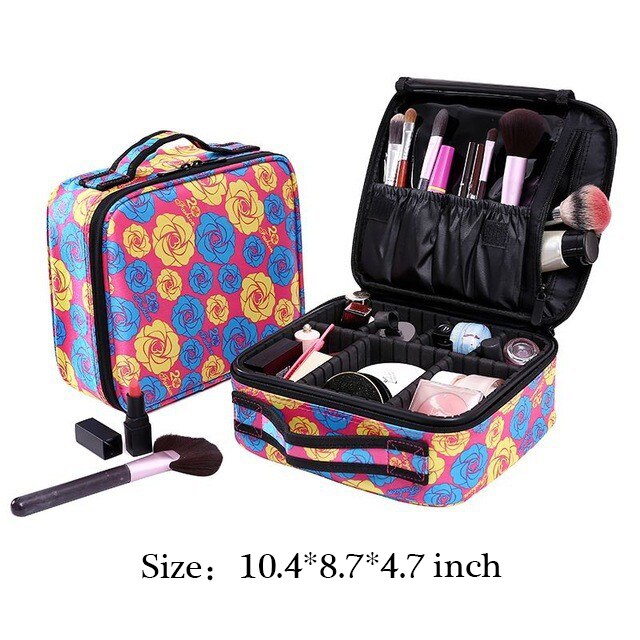 SEREQI Travel Makeup Organizer Make Up Box Cosmetics Pouch Bags Cosmetic Bag Beauty Case For Women: H-cosmetic bag