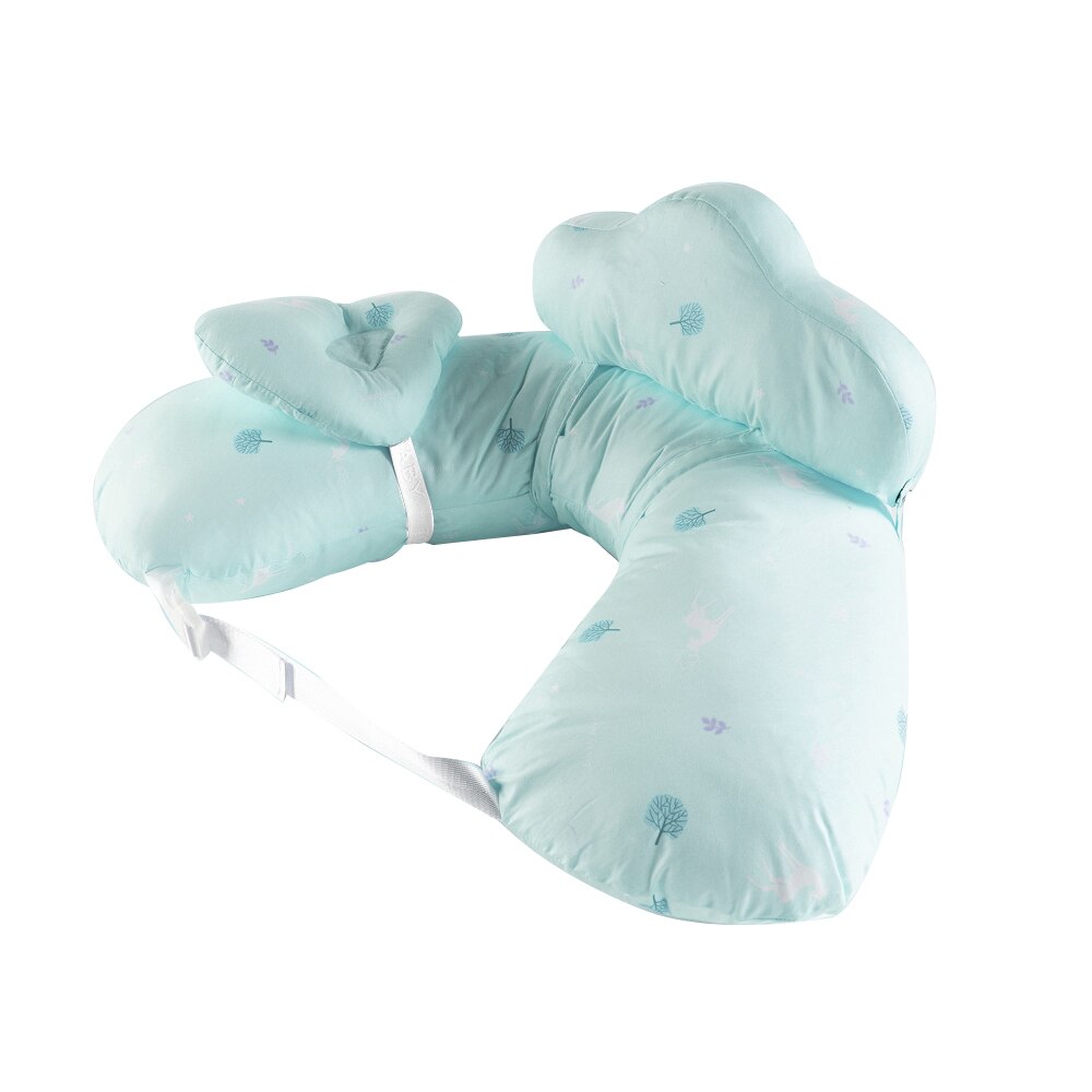 Almohada de lactancia para recién nacido, cojín de cintura ajustable multifunción, cubierta lavable en capas para lactancia de bebé: Blue Deer