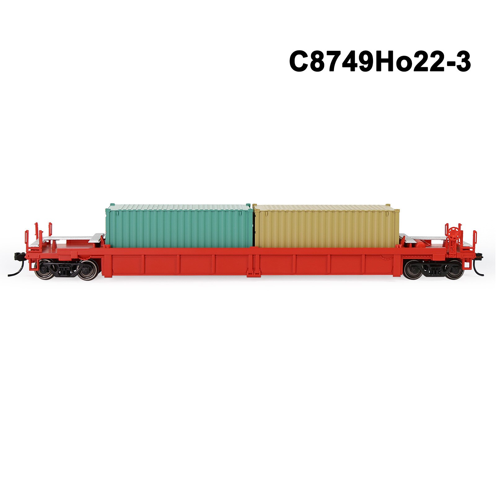 1 Set HO Scale 1:87 Well Car with 40' 20' Container Model Railway Wagons Model Train Freight Car C8749: C8749Ho22-3
