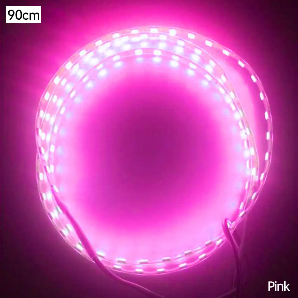 Tira ambiental LED para motocicleta de 12V, 90cm, 90SMD, tira de luces LED colorida, lámpara de cinta Flexible 3528, luces de ambiente Interior de coche: Rosa