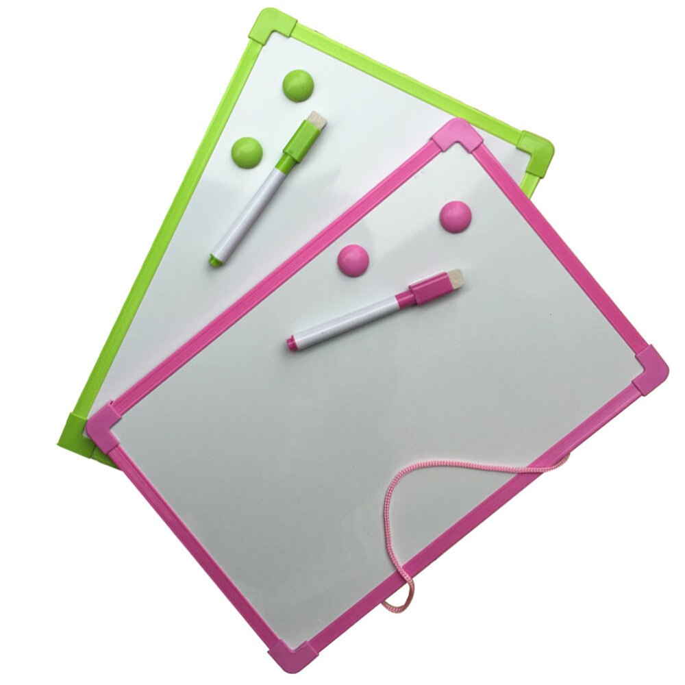 2 Sets Double Sided White Board Writing Board Children Painting Board Teaching Whiteboard with Magnet Pen (Random Color