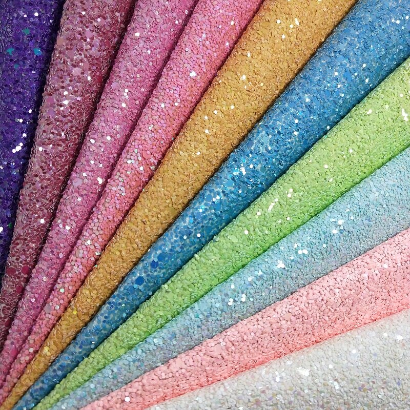 1pc 21 x 29cm syntetiskt läder, cuero sintetico chunky glitter konstläder för att göra rosetter tillbehör  t109