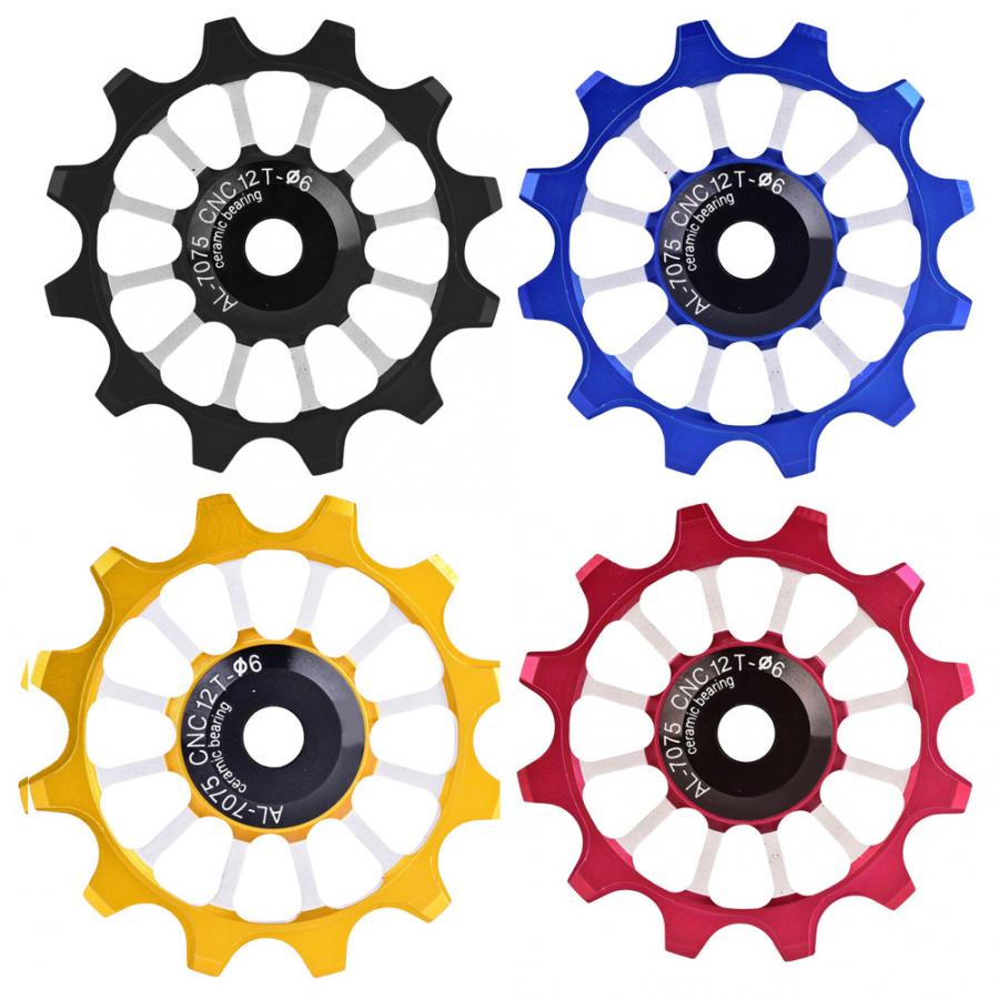 12T Bike Rear guide wheel Ceramic Jockey Wheel Bearing Aluminum Alloy Bicycle Bike Rear Derailleur Pulley Guide Wheel bike parts