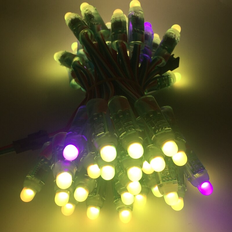 50 unids/lote de 12mm WS2811 2811 IC RGB módulo Led cadena impermeable DC12V Digital a Todo Color luz LED Pixel