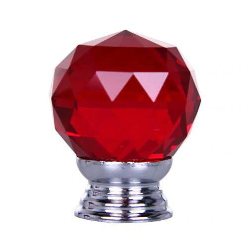 20mm enkele gaten glazen bolgreep meubelgreep dressoirknoppen kristallen kastgreep voor meubelbolgreep: Rood