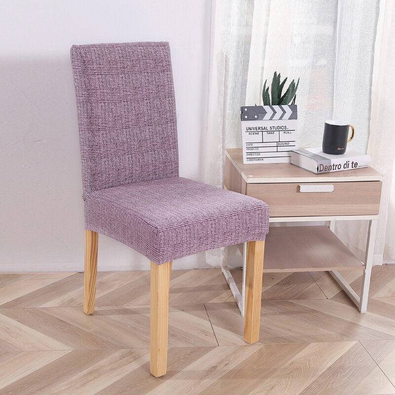 Stretch Spandex Removeable Dining Room Chair Covers Living Room Kitchen Restaurant Wedding Decoration Chair Slipcovers: light purple