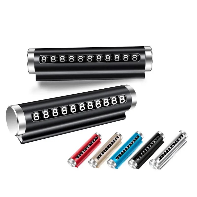 Universele Metalen Auto Tijdelijke Parkeerkaart Draaien Telefoonnummerplaat Aluminium Stickers Park Stop in Auto-styling Auto Accessoires