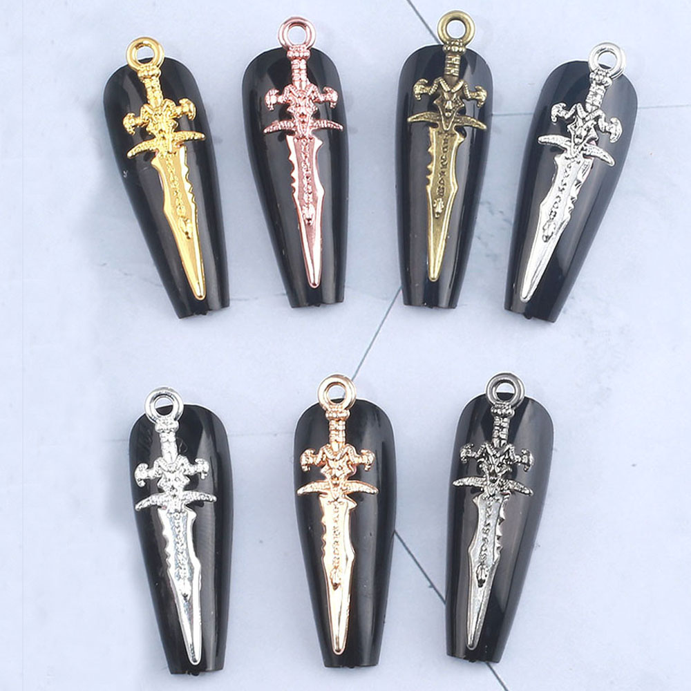 20 pçs liga da arte do prego charme 3d liga de metal grande espada faca armas jóias do prego diy chinês kung fu armaaria acessórios do prego