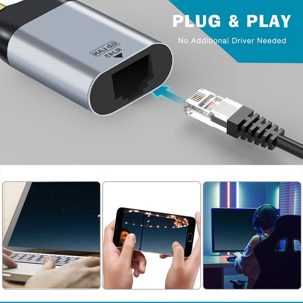 USB C a Ethernet cavo adattatore creazione USB-C in alluminio a RJ45 adattatore di rete LAN compatibile con Thunderbolt 3