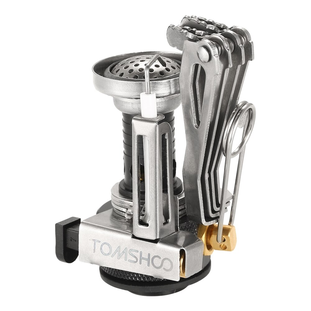 TOMSHOO Mini Backpacking Canister Stove Burners Camping Outdoor Cooking Foldable Hiking Supply Butane Propane Canister Compatibl
