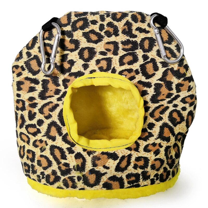 Kleine Huisdier Warm Vogelkooi Katoen Papegaai Nest Opknoping Huis Mini Kleine Dier Househammock Winter Zomer Winter Bed Vogel Benodigdheden: Leopard / 17x13x 21cm