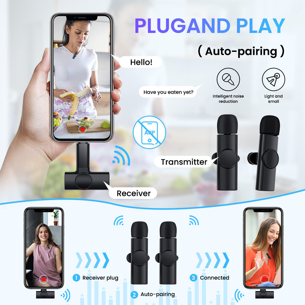 2 in 1 wireless lavalier microphone conference host live bluetooth microphone noise reduction clear pickup