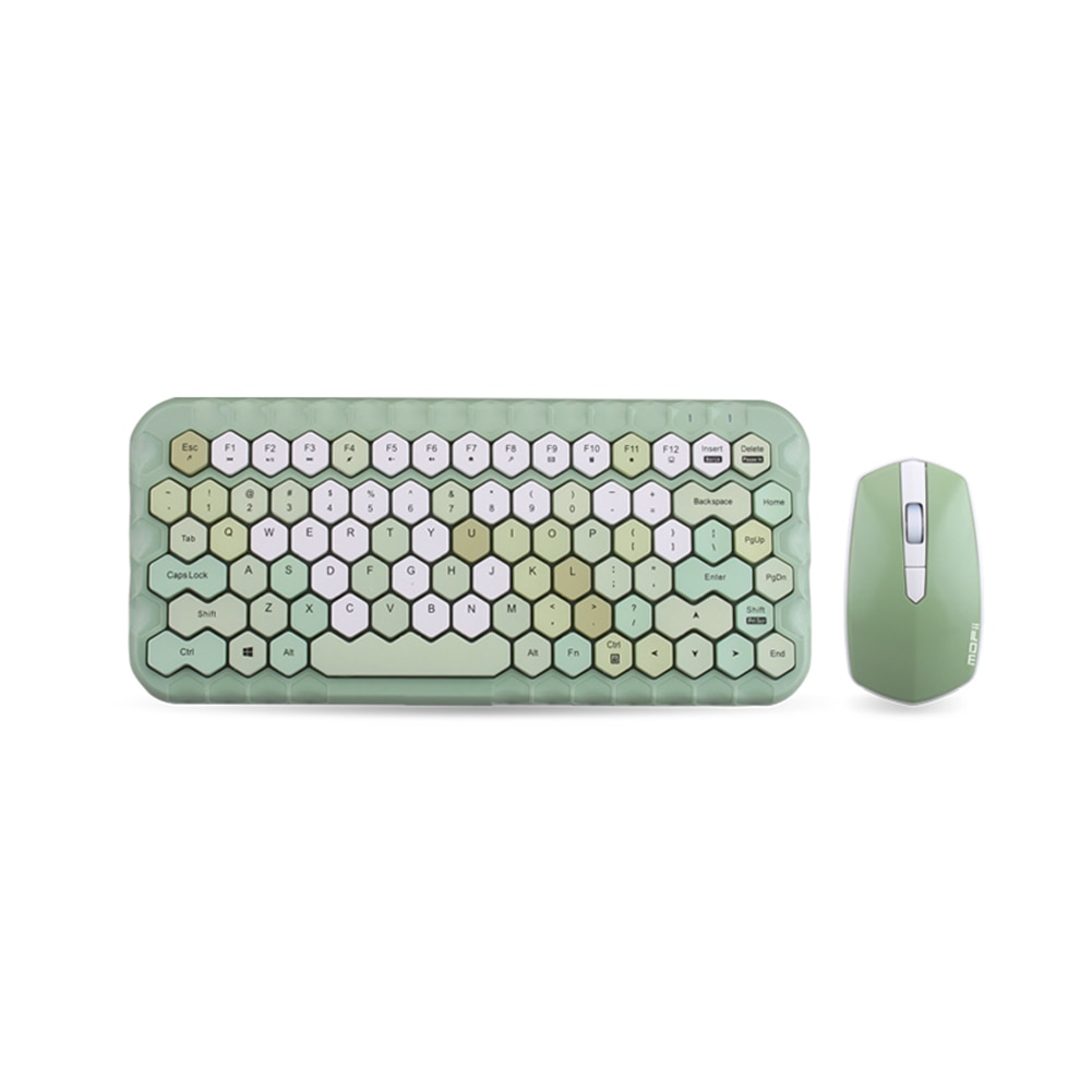 Wireless Keyboard and Mouse Combo Honeycomb Keycaps 83 Keys Keyboard and 4 Keys Mouse PC, Laptops