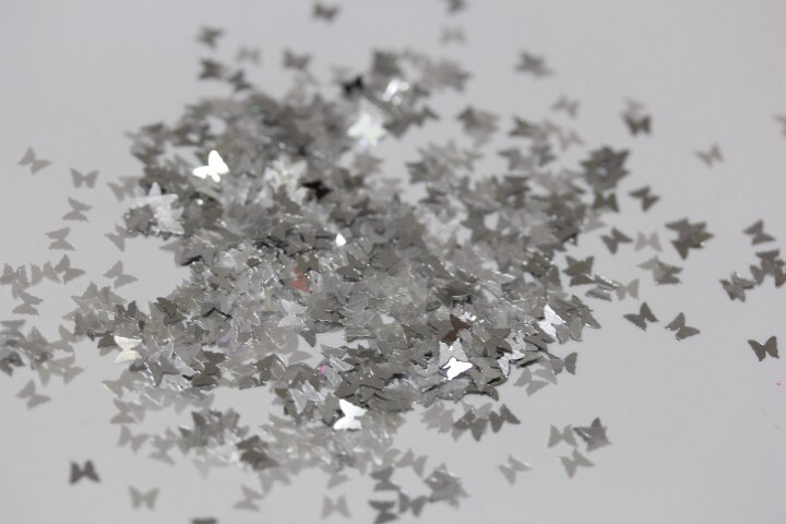 Weiß Silber mischen Lösungsmittel beständig Schmetterling funkeln Pailletten für Nagel Kunst und Andere DIY dekoration