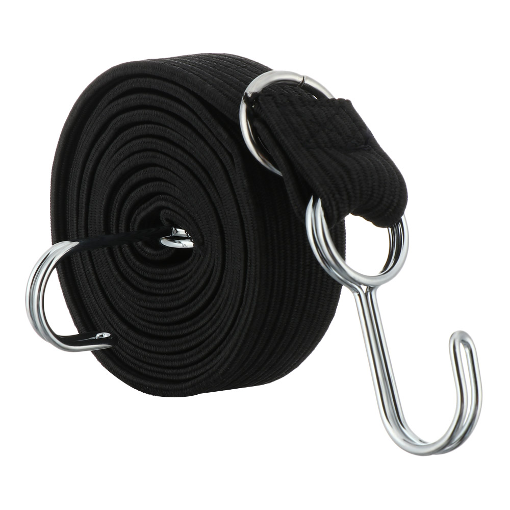 Elástico de borracha bagagem corda cabo ganchos bicicletas corda gravata bagagem telhado rack cinta banda fixa gancho acessórios da motocicleta: Branco