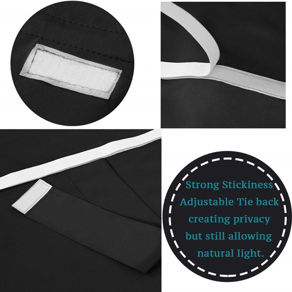 2pcs Home Panel French Privacy Protection Kitchen Decorative Magic Sticker Shading Bedroom Blackout Drapes Blinds Door Curtain