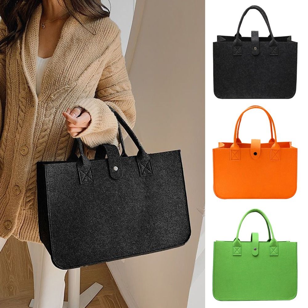 Large Capacity Felt Shoulder Bag Portable Storage Organizer Felt Messenger Bag Toy Sundries Crossbody Handbag Women