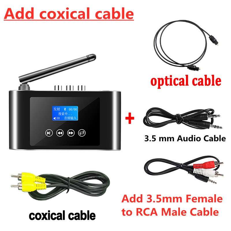 Digitaal Naar Analoog Audio Dac Converter Optische Coax Naar 3.5Mm Aux Rca Bluetooth 5.0 Ontvanger Zender Tv Pc Draadloze adapter: Standard Add Coaxial