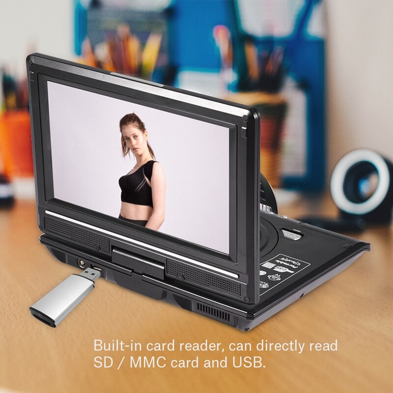 Handheld Portable Dvd Player 270 Degree Rotating Screen Built-In Card Reader Can Directly Read Sd/Ms/Mmc Card Eu Plug
