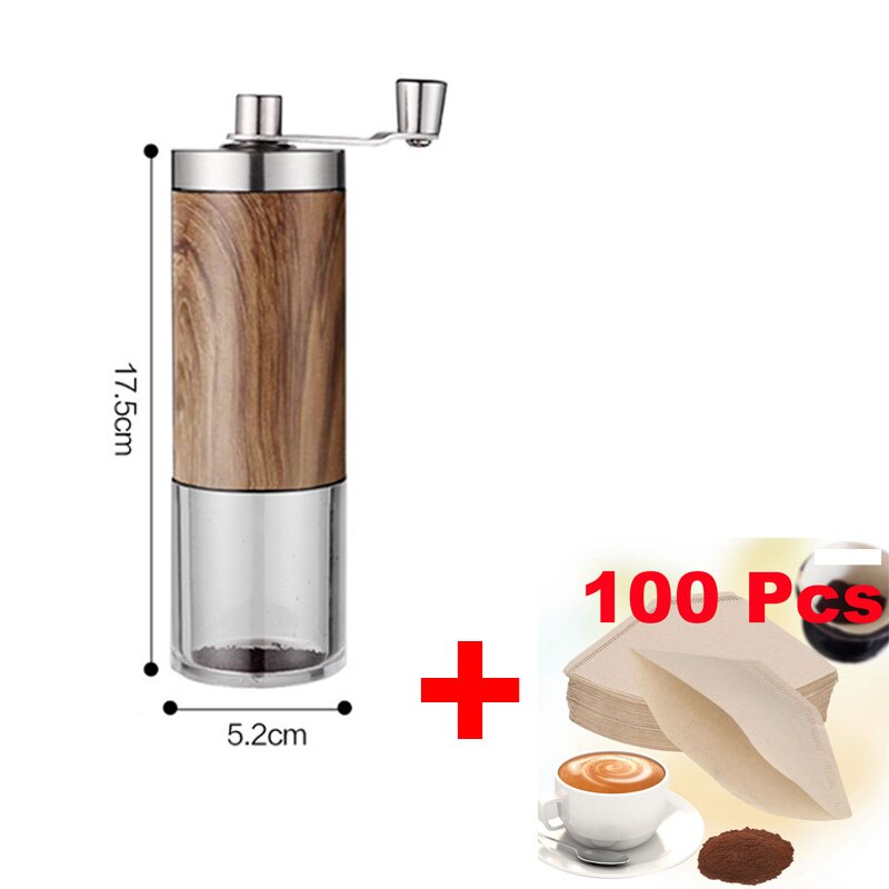 Creatieve Draagbare Draagbare Houten Crank Pocket Retro Manual Koffieboon Grinder Rvs Handgemaakte Keuken Tool