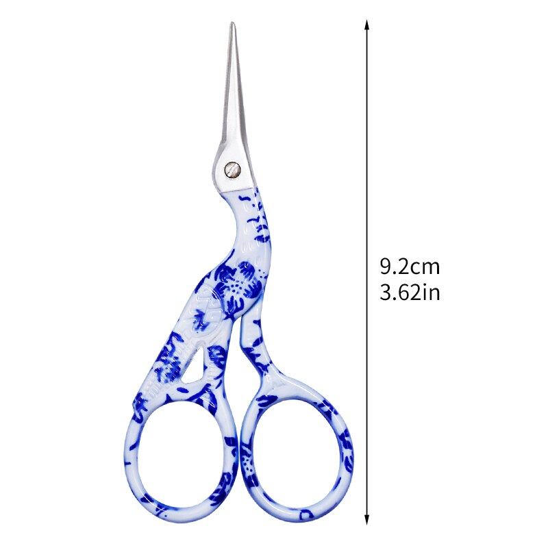 SHWAKK Stainless Steel Embroidery Tailor Scissors Crafts Dressmaking Sharp Handled Needlework Cross stitch Sewing Scissor: 9.2cm blue