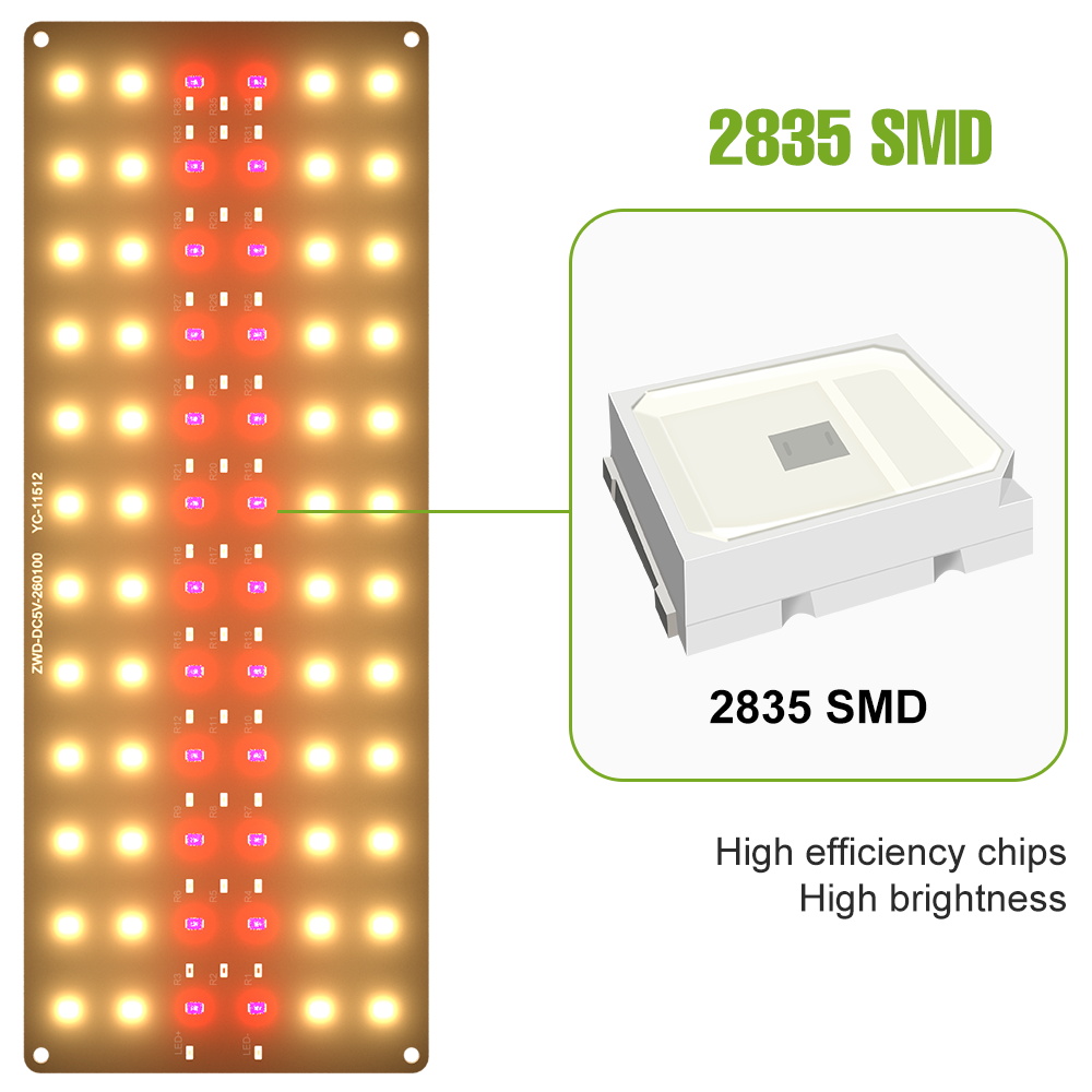 LED-Wachstumslicht, Vollspektrum-Quantum-Gremium-Lampe für drinnen-Wachstumsbox, Blumenpflanzen, Anbau, dimmbar, mit zeitliche Koordinierung, automatisches Ein-/Ausschalten