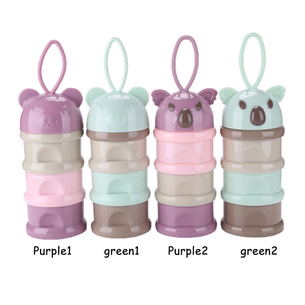 3 Layer Bear Style Portable Baby Food Storage Box Bear Shape Essential Milk Powder Container Baby Snacks Cereals Fruit Container
