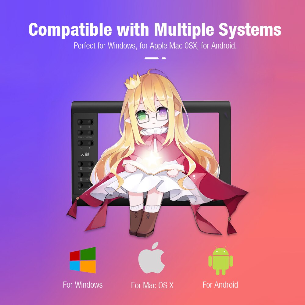 10x6 inch Digital Graphic Drawing Tablet with 8192 Levels Battery-Free Stylus Pen for Drawing Painting&amp;Game OSU Graphics Tablet