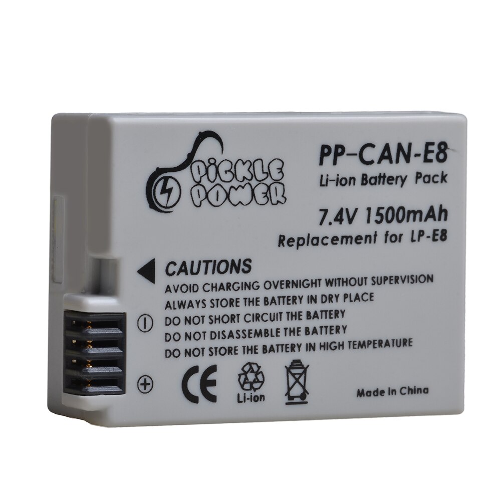 LP-E8 LPE8 LP E8 Batterie 1500mAh + LED Dual Ladegerät für Kanon EOS 550D 600D 650D 700D Kuss X4 x5 X6i X7i Rebell T2i T3i T4i T5i.: 1 Batterie