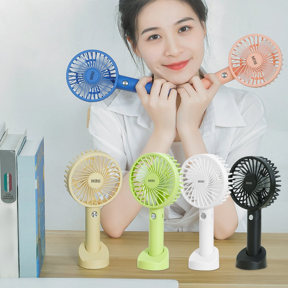 Portable USB Rechargeable Fan Mini Handheld Air Cooling Fan Desktop Ventilation Fan With Base 3 Modes For Travel Outdoor Cooler