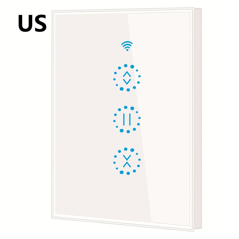 Wifi Intelligent Curtain Switch Alexa Voice Controller Remote Wall Control Switch Touch Switch Button: white